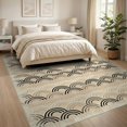 thumbnail image 3 of ODIKA Fall Striped Neutral Featuring Overlapping Geometric Farmhouse Non-Slip Chair-Friendly for Dining Room, Large Office, Lounge, 3 of 7