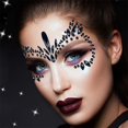 thumbnail image 1 of Face Gems Jewels Festival Face Jewels Pegatinas de tatuajes Face Gems Stick on Body Gem Stones Tatuajes faciales temporales para festival, paquete de 4 negro, 1 of 5