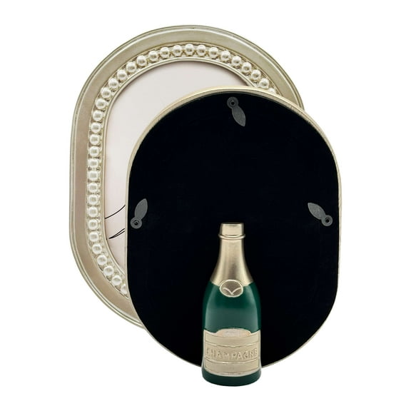 OneDesign Home Oval 5x7 Champagne Bottle Easel Stand Picture Frame