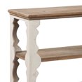 thumbnail image 2 of Traditional Style Console Sofa Table with Scalloped Design White and Brown - Saltoro Sherpi, 2 of 5