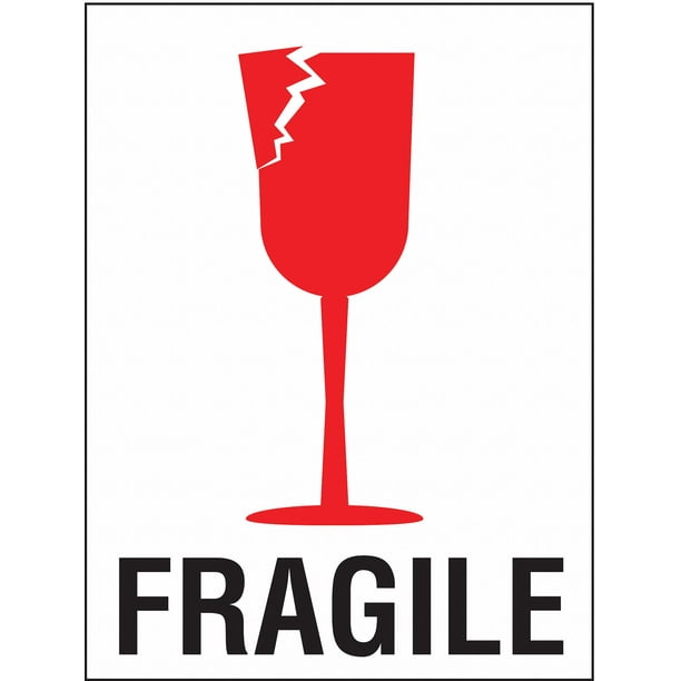 Shipping Labels, Fragile Broken Glass, 3