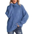 thumbnail image 2 of Arvbitana Women Knit Sweater Solid Color Turtleneck Long Sleeve Pullovers Loose Casual Warm Tops Fall Winter Clothes, 2 of 6