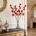 thumbnail image 5 of Kbndieu Artificial Spring Summer Flowers for Decoration, Red Physalis Floral Arrangements Silk Faux Flowers, Real Touch Fake Flowers for Vase Table Centerpieces Wedding Party Decor, 5 of 6