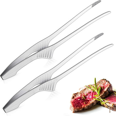 

Stainless Steel Self-Standing Tongs and BBQ Tongs Kitchen Tongs for Cooking Small Serving Tong Grill Tongs for Salad Camping Barbecue Buffet Oven (2Pack)