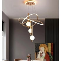 GMizon Creative American style three-color lighting LED chandelier spherical acrylic chandelier