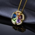 thumbnail image 4 of Jewelrypalace 2.6ct Genuine Gemstone Swiss Blue Topaz、Amethyst、Citrine、Garnet、Peridot Pendant Necklace 925 Sterling Silver Gold Plated, 4 of 5