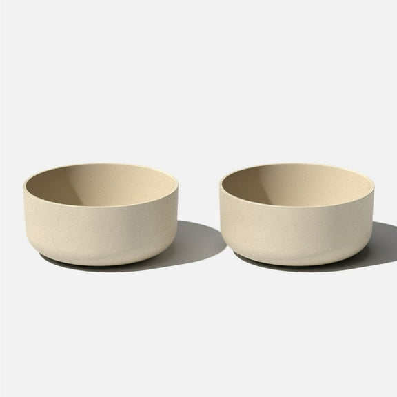 Veradek Mason Series Kona Bowl 14" Plastic-Stone Planter 2-Pack Sand