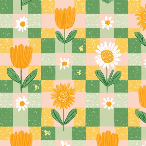 Sage Green Peel and Stick Wallpaper Floral Orange Tulips Sunflowers White Daisies Soft Green Wall Mural 23.6in x 9.8ft Self Adhesive Removable Wall Paper Renter Friendly Wallpaper for Girls Bedroom