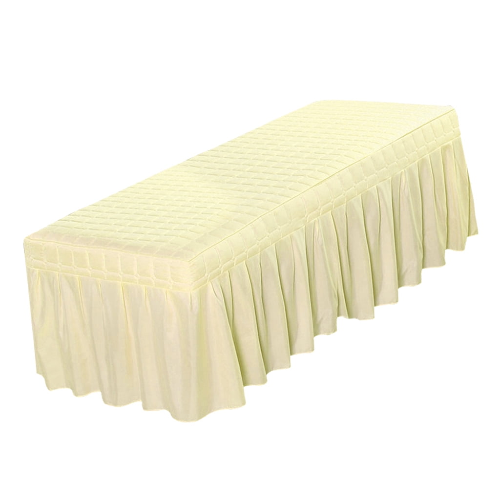 Hotel Massage Table Skirt Linen Valance Sheet With 21inch Drop Beige