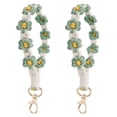 thumbnail image 1 of 2 piezas de correa de muñeca con forma de flor de crisantemo, llavero de margarita pequeña, llavero tejido a mano, 1 of 5