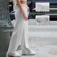 thumbnail image 5 of Women's Wide Leg Sweatpants Drawstring Elastic Waist Loose Fit Solid Color Casual Straight Leg Lounge Pants with Pockets, 5 of 5