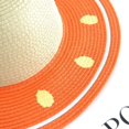 thumbnail image 4 of Sombreros de paja naranjas para niñas, sombreros de sol de verano para niños para viajes de playa y senderismo, 4 of 5