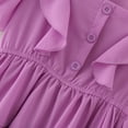 thumbnail image 3 of Dresses for Girls Sizes 11-12 Years Kids Neck Short Sleeves Casual Soild Maxi Fit & Flare Comfortabl Breathable Delicate Daily Purple Sundress, 3 of 7