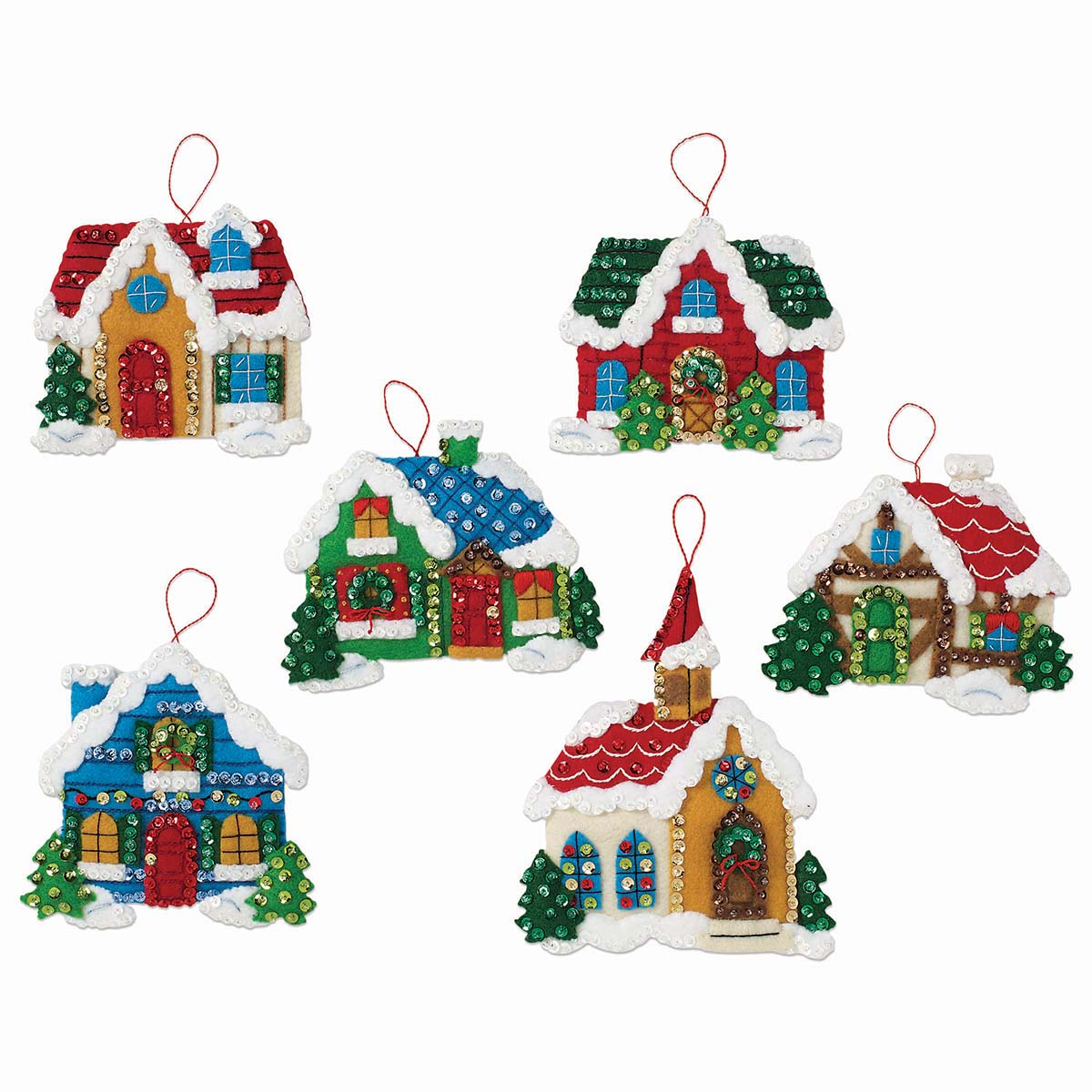 Bucilla® Christmas Village Felt & Sequin Kit - Walmart.com - Walmart.com