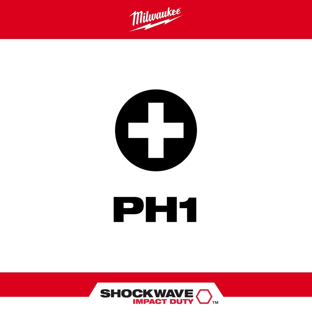 Milwaukee Tool SHOCKWAVE Impact Phillips #1 Insert Bits (25 Pack)