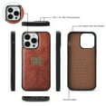 thumbnail image 4 of Dteck for iPhone 13 Pro Max Wallet Case, Heavy Duty 2 in 1 Leather Zipper Purse Detachable Magnetic 14 Card Slots Money Pocket Clutch Cover for Apple iPhone 13 Pro Max,Brown, 4 of 9