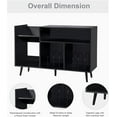 thumbnail image 6 of YOCWO Large Record Player Stand, Mid Century Concord Turntable Stand Table Holds up to 350 Albums, Vinyl Record Storage Cabinet with Wood Legs for Living Room Bedroom Office, Black, 6 of 6