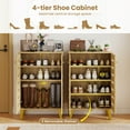 thumbnail image 6 of Costway 4-Tier Wooden Shoe Storage Cabinet with Doors Removable Shelves for Entryway, 6 of 11
