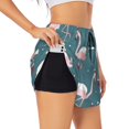 thumbnail image 1 of Balery Flamingo Pantalones cortos deportivos para mujer con forro y dos bolsillos, elásticos, para entrenamiento, gimnasio, yoga-Large, 1 of 7