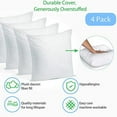 thumbnail image 3 of Hometex Canada Pillow Insert 20" x 20" Polyester Filled Standard Cover (4 Pack), 3 of 4