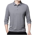 thumbnail image 2 of Blusa y camisa de manga larga con cuello vuelto para hombre, pijama deportivo para el hogar, camiseta de color liso, blusa deportiva de poliéster para hombre, 2 of 5