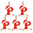 thumbnail image 1 of Agiferg Noël Petit Chapeau Rouge Lettre Pendentif DIY Nom Inscriptible 26 Lettre Pendentif 5PCS, 1 of 5