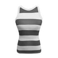thumbnail image 4 of Rggeeun Womens Tank Tops Ribbed Vest Colorful Striped Pattern Elastic Slim Fit Crew Neck Soft Lightweight For Summer Yoga Training Cute Tops,Gray,M, 4 of 5