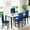 Blue, variant on Dining Table with 4 High-back Upholstered Chairs, Modern Dinette Set, Faux Marble Table and Chairs Set for 4 Persons, Small Home Kitchen Dining Table Set, Ideal for Apartment Breakfast Nook, B1452