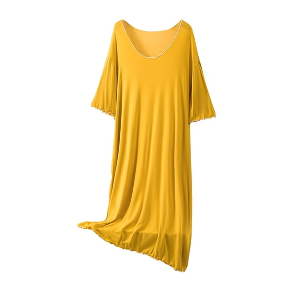 LIaqionyy Nightgown for Women Short Sleeve Sleepwear Plus Size Casual Loose Loungewear Nightshirt Sleepshirt