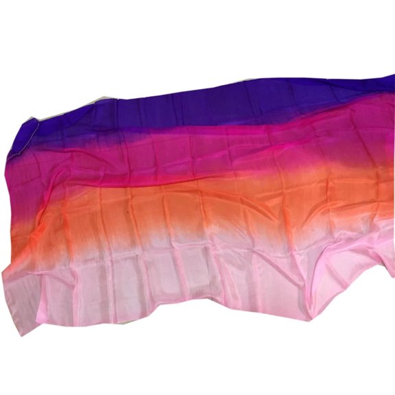 Belly Dance Silk Veils 200cm 250cm 270cm Hand Thrown Scarf Shawl Yellow Orange Pink Purple Gradient Accessory Adults