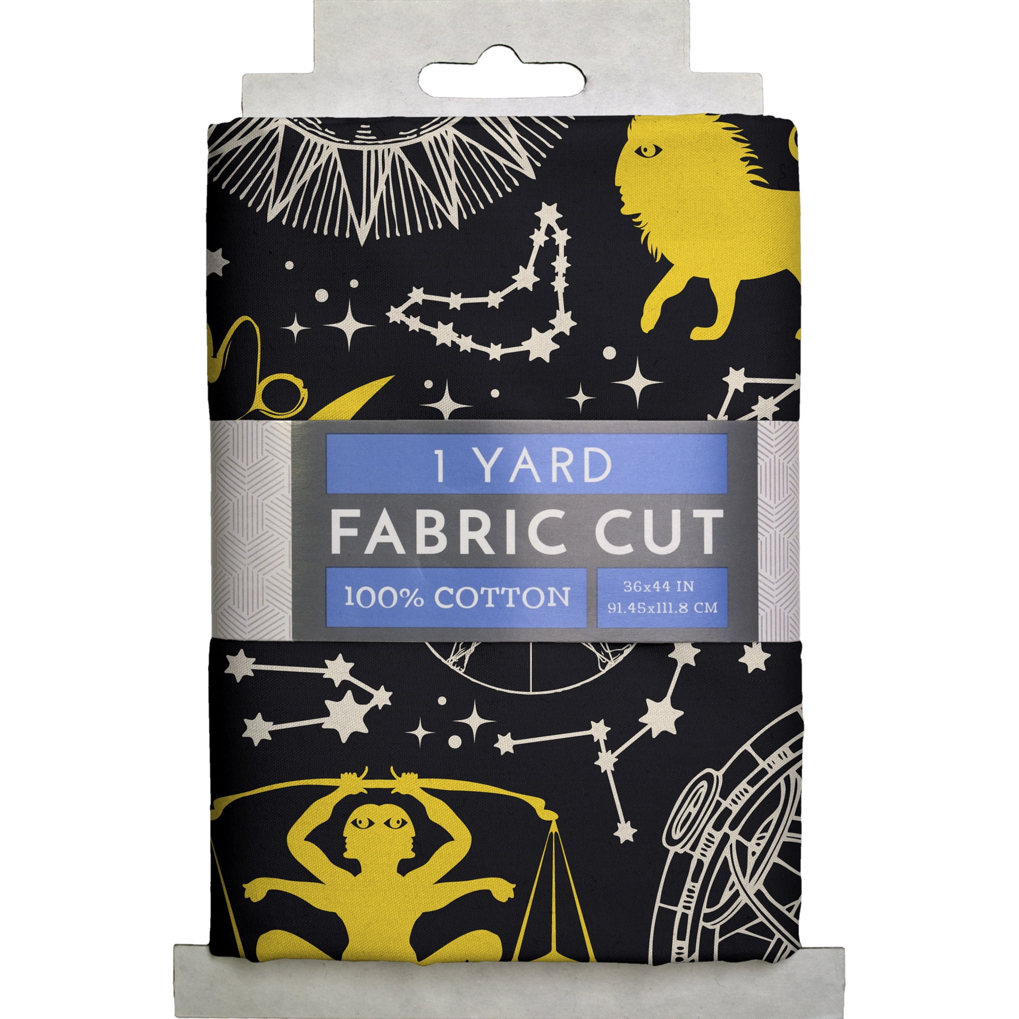 1 Yard 100% Cotton Zodiac Ditsy, Black, 44" Wide for Quilting & Sewing by David Textiles