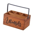 thumbnail image 4 of Elegante soporte para utensilios de cocina, organizador de madera para cocina. Marrón claro, 4 of 9