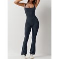 thumbnail image 3 of Arvbitana Women's Full-Length Tank Jumpsuit Solid Color Sleeveless Square Neck Bodycon Romper Pants Ladies Casual Bodysuit for Yoga, 3 of 7