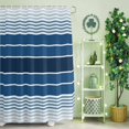 thumbnail image 2 of Shower Curtain, Minimalist Gradient Blue White Stripes Waterproof Shower Curtain Set with Hooks for Bathroom Showers,Stalls and Bathtubs,60x72In Ombre Abstract Art, 2 of 9