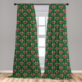 thumbnail image 5 of Ambesonne Hearts Curtains, Love Pattern, Pair of 28"x63", Apple Green Dark Coral, 5 of 5