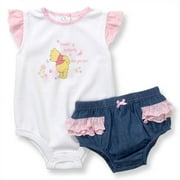 Disney - Newborn Girls' Pooh and Butterflies in the Garden Diaper Set