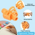 thumbnail image 3 of Uxcell 6 Pcs 2 Fingers Handwriting Pencil Grippers, Orange, 3 of 6