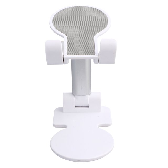 KAKOWELY 1PC Telescopic Mobile Phone Bracket Folding Desktop Phone Holder Creative Phone Tablet Stand Metal Desktop Phone Storage Rack for Phone Tablet Use (White),4.72X"X4.72"X2.95"