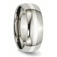 thumbnail image 5 of Titanium Sterling Silver Inlay 8mm Polished Band, 5 of 10