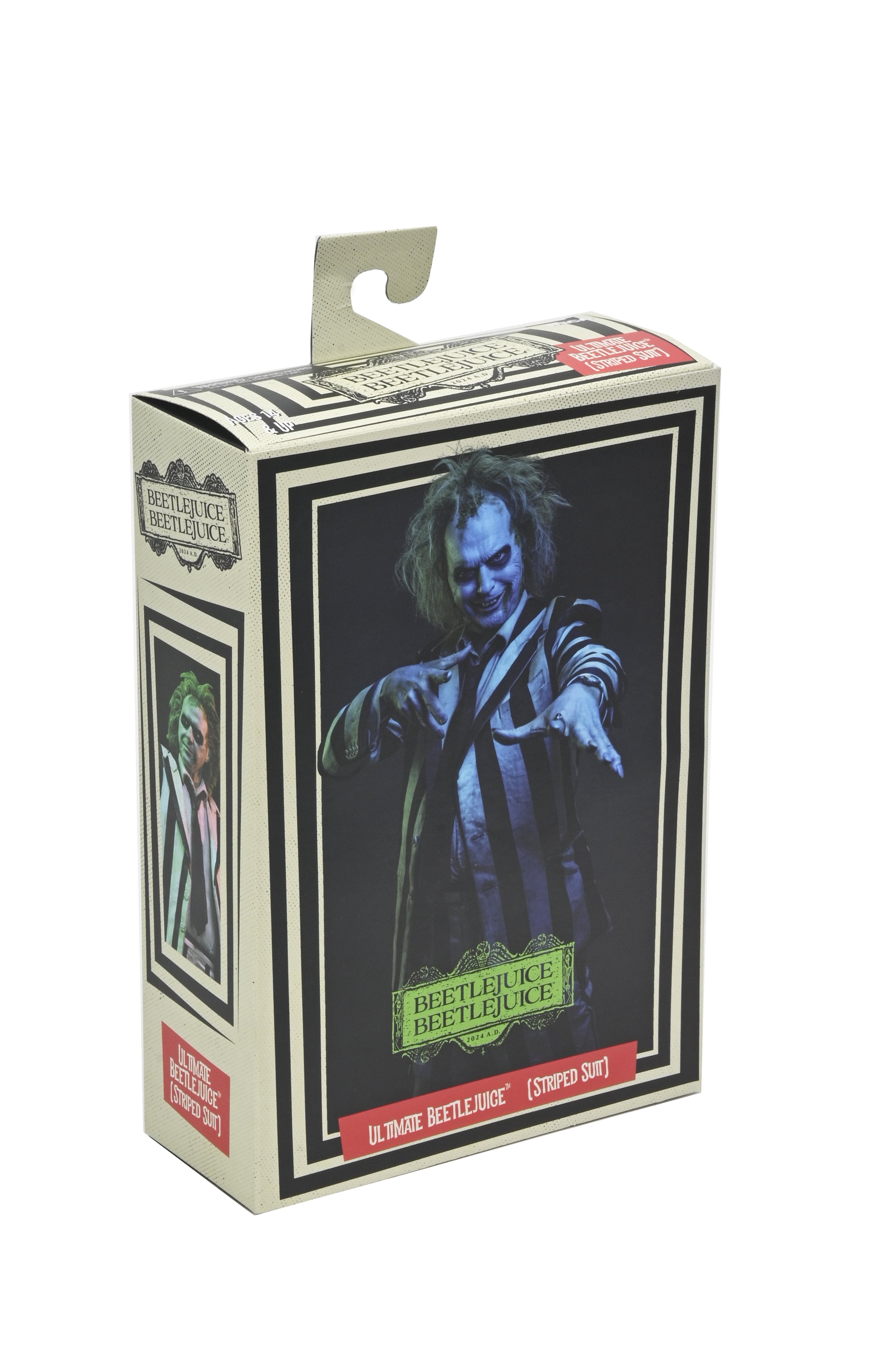 NECA Beetlejuice Beetlejuice (2024): Striped Suit Beetlejuice Ultimate Action Figure with Interchangeable Heads and Hands (7")