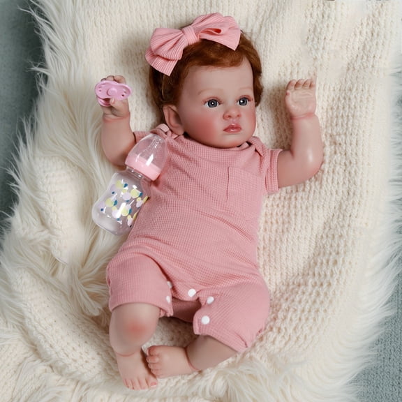 22in Realistic Reborn Dolls Handmade Lifelike Newborn Girl Doll Adorable Girl Gift Cloth Body