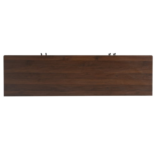 Functional 4-Door TV Cabinet, Modern Chestnut Entertainment Center with Adjustable Shelves, Cable Management, Iron Legs, Storage for Living Room, Fits 65 Inch TV, 66"x18"x23", Easy Assembly
