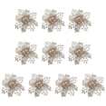 thumbnail image 1 of Advancent 10 piezas de flores artificiales de Navidad, adornos de árbol de Navidad con purpurina, flor falsa, arte DIY, fiesta de boda, hogar, Kits de decoración para fiestas champán, 1 of 6
