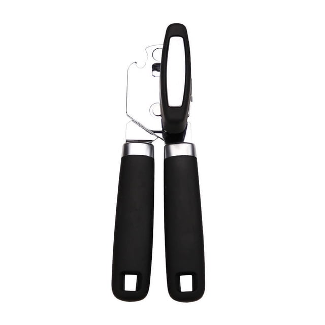 Abrelatas manual, abrelatas con imán, abrelatas de mano con hoja afilada, borde liso, abrelatas de mano con perilla de gran ahorro de esfuerzo, abrelatas con abridor de botellas multifuncion