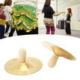 thumbnail image 4 of Kid Cymbals, Copper Fine Made Percussion Instrument Toy Wooden Handle 2 Pcs High Strength  For Performance, 4 of 8