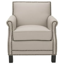 SAFAVIEH Easton Club Chair Brass Nail Head Taupe