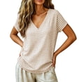 thumbnail image 5 of Perfectbot Women's Vertical Striped V-Neck T-Shirt Relaxed Fit Long Sleeve Tee Cotton Blend Comfy Top, 5 of 8