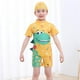 thumbnail image 3 of Odeerbi 3-11 Años Traje de Baño de Una Pieza Para Niños Con Gorro de Baño Verano Playa Traje de Baño de Surf Lindo Dinosaurio Traje de Baño de Manga Corta, 3 of 3