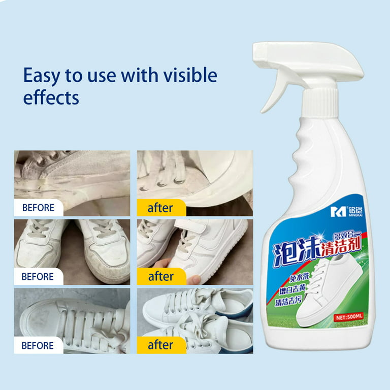 SRstrat Miracle Shoe Cleaner Kit, Shoe Clean Special Cream,White Shoe Foam  Cleaner No-Clean Shoe Bubble Stain Remover Brush Shoe White Shoe Cleaner