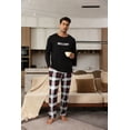 thumbnail image 4 of ZEFORTEX Men's Pajamas Set Long Sleeve Top with Plaid Pants Soft Sleepwear Loungewear, 4 of 6